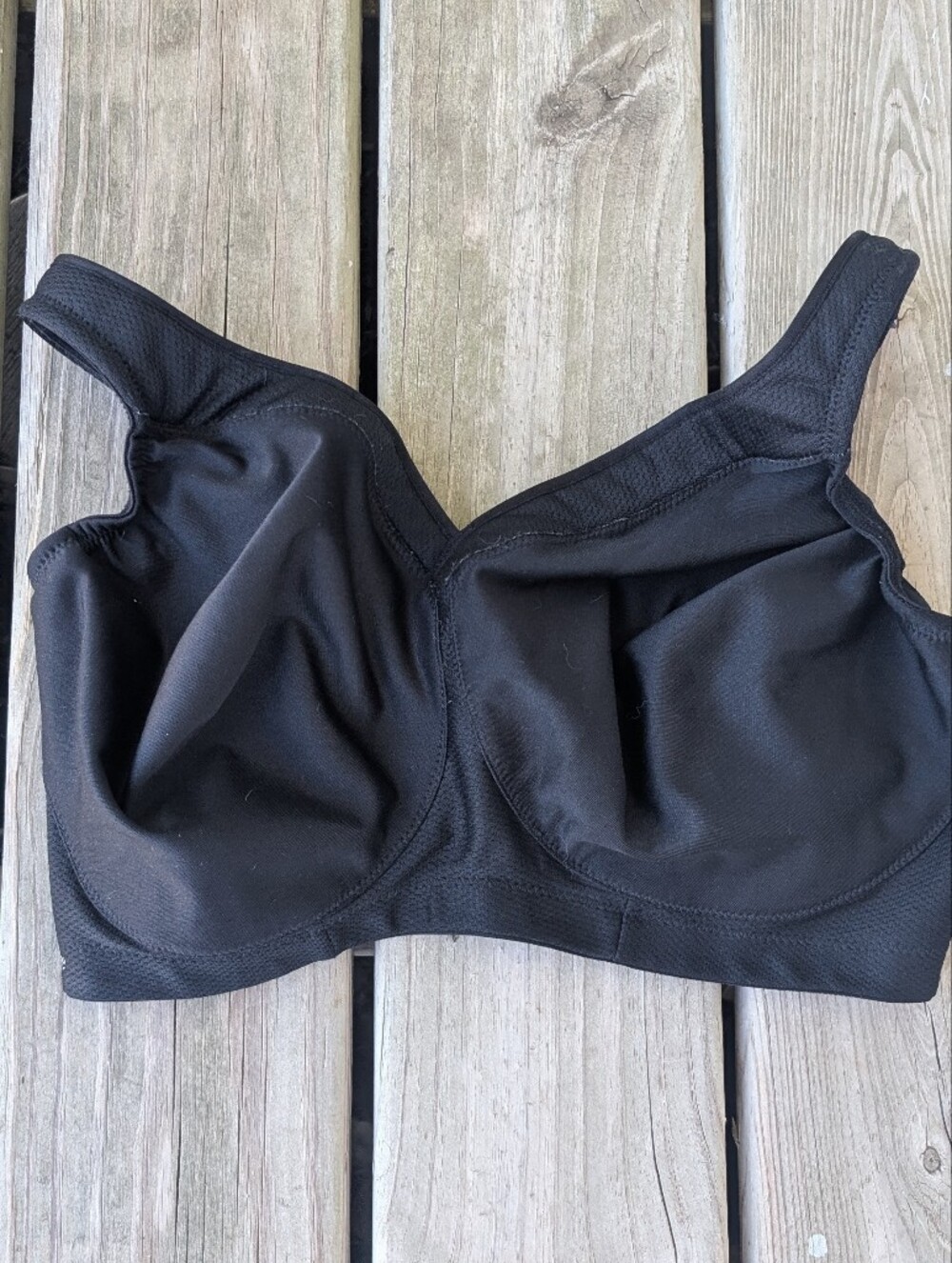 Sz38G Glamorise Black Comfort Strap No Wire Bra